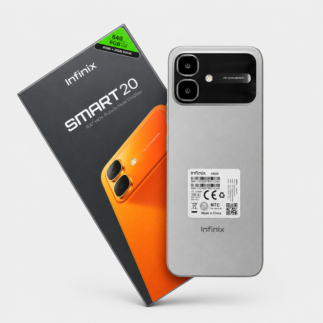 Infinix SMART 20 — Batterie 5200mAh | 8Go RAM 128Go | Livraison Gabon | Kadmarket Kadmarket